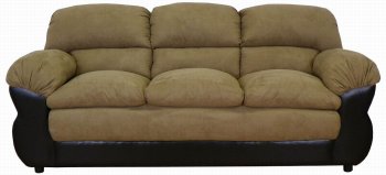 Mocha Fabric and Bicast Modern Sofa & Loveseat w/Options [PMS-6450-Mocha]