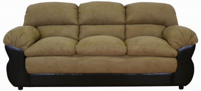 Mocha Fabric and Bicast Modern Sofa & Loveseat w/Options