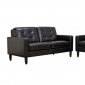 Caledonia Sofa Set Black Bonded Leather by Wholesale Interiors