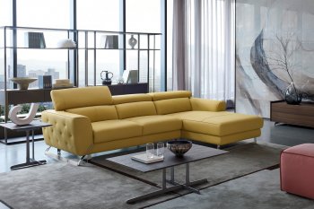 S266 Sectional Sofa in Mustard Leather by Beverly Hills [BHSS-S266 Mustard]