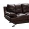 Brown Leather Elegant Contemporary Living Room W/Tufted Seats