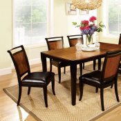 CM3034T Salida I Dining Room 7Pc Set in Two-Tone Acacia & Black