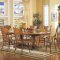 Medium Warm Oak Finish Classic Dining Table w/Optional Items