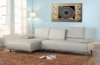 Emotion Sectional Sofa in Gray Leather Match by Whiteline