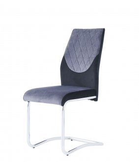 D1021DC Dining Chair Set of 4 in Gray/Black Velvet by Global