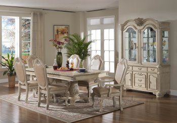 Veronica Dining Room 7Pc Set in Antique White w/Options [ADDS-Veronica Antique White]