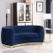 Julian Sofa 620 in Navy Velvet Fabric by Meridian w/Options