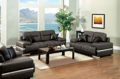 Thessaly SM6607 Sofa in Espresso Leatherette w/Options