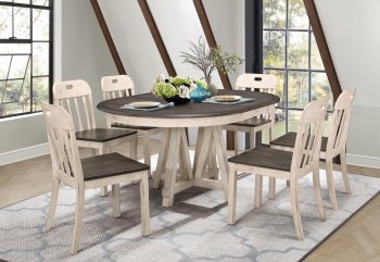 Clover 7Pc Dining Set 5656 - Gray & Weathered White- Homelegance [HEDS-5656-66-Clover]