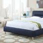 Adney Upholstered Bed 25070 in Blue Denim by Acme w/Padded HB