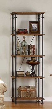 Factory 3228-12 Bookcase in Rustic Oak by Homelegance [HEBC-3228 Factory]