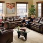 Black or Brown Bonded Leather Modern Dual Motion Living Room