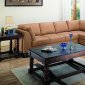 Buttermilk Bonded Leather Contemporary Sectional Sofa