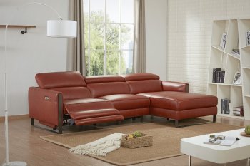 Nina Premium Power Motion Sectional Sofa in Ochre Leather - J&M [JMSS-Nina Ochre]