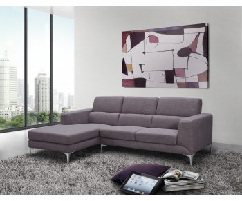 Sydney Sectional Sofa in Gray Fabric by Whiteline [WLSS-Sydney-Fabric]