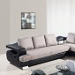 U7208 Sectional Sofa in Grey Fabric/Black PU by Global Furniture