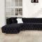 LCL-011 Sectional Sofa in Black Velvet