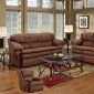 Chocolate Fabric Modern Sofa & Loveseat Set w/Optional Recliner