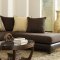 4510 Sectional Sofa in Brown Microfiber & Bi Cast