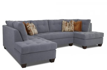 Barton Sectional Sofa K39400 in Blue Grey Fabric by Klaussner [KRSS-Barton K39400 Blue Grey]