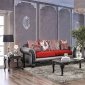 Midleton Sofa SM7440 in Gray/Red Leatherette & Chenille w/Opt