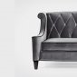 Gray Barrister Sofa & Loveseat Set w/Options and Black Piping