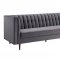 Sebastian Sofa TOV-S150 in Grey Velvet Fabric by TOV Furniture