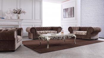 Metropolitan Sofa Set 3Pc 0669 in Brown Fabric by VIG [VGS-Metropolitan 0669 Brown]