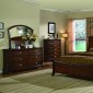 Cherry Finish Stylish Bedroom W/Sunburst Inlays Details