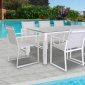 Primavera Outdoor Dining Set 9Pc in White & Grey by Bellini