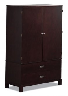 Dark Cappuccino Finish Contemporary Armoire