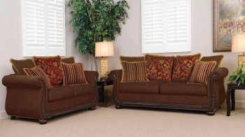 8500 Sofa in Brown Chenille Fabric w/Options [EGS-8500]