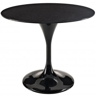 Lippa 40" Marble Table in Black by Modway