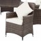 Vista 7Pc Outdoor Patio Dining Set by Modway in Chocolate/White