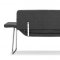 Gray Microfiber Contemporary Bench with Chrome Steel Frame