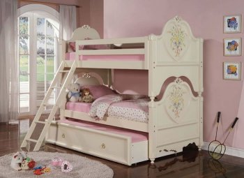 Light Beige Finish Kid's Contemporary Bunk Bed [AMKB-02600TT]