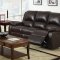 Oxford Reclining Sofa CM6555 in Dark Brown Leatherette w/Options