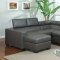 CM6365GY Serres Sectional Sofa in Gray Bonded Leather Match