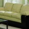 Beige Microfiber Modern Living Room W/Double Cushioned Seats