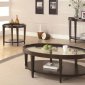 Dark Cherry Finish Modern Coffee Table w/Glass Top & Options