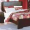 Warm Cherry Finish 5Pc Modern Bedroom Set w/Leather Headboard