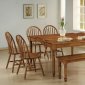 Oak Finish Modern 8Pc Dining Set w/Extendable Table