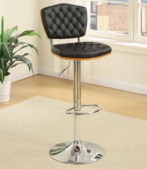 F1580 Set of 2 Bar Stools in Black Leatherette by Poundex