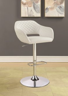 100829 Adjustable Bar Stool Set of 2 in White by Coaster