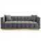 Vivacious Sofa in Gray Velvet Fabric by Modway