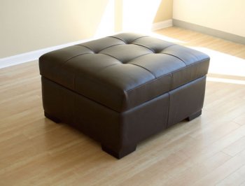 Brown Color Leather Ottoman With Convertible Bed [WIO-D001]