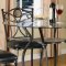 Glass Top & Black Metal Base 5Pc Counter Height Dining Set