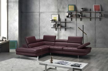 A761 Sectional Sofa in Maroon Leather by J&M [JMSS-A761 Maroon]