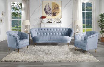 Bayram Sofa LV00207 in Light Gray Velvet by Acme w/Options [AMS-LV00207 Bayram]