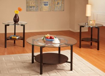 Concentric 3316-31 3Pc Coffee Table Set by Homelegance in Copper [HECT-3316-31 Concentric]